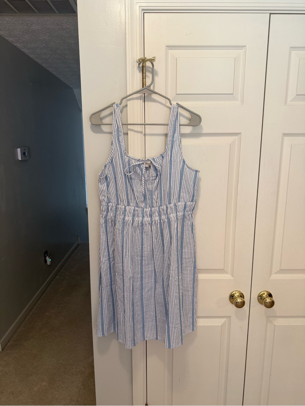 LOFT large womans Blue and White Striped Tank Dress